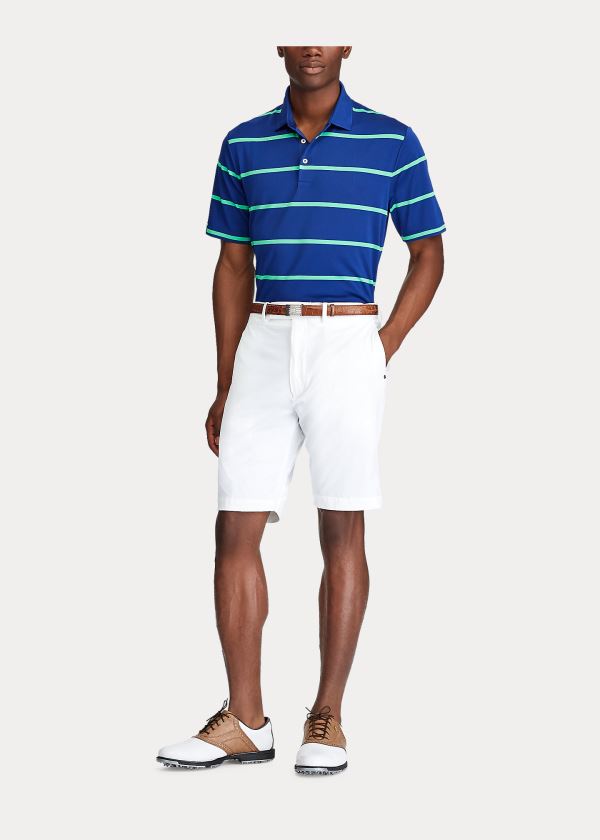 Ralph Lauren Classic Fit Tech Piqué Polo Královská Modrá Blankyt Zelene Proužek | 0ytIxpIZ