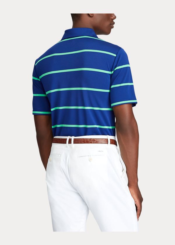 Ralph Lauren Classic Fit Tech Piqué Polo Královská Modrá Blankyt Zelene Proužek | 0ytIxpIZ
