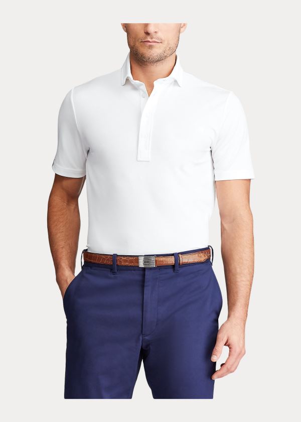 Ralph Lauren Classic Fit Tech Piqué Polo Bílé | D01eGsvR