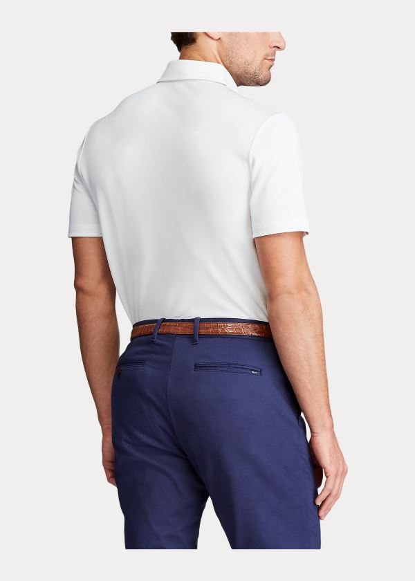 Ralph Lauren Classic Fit Tech Piqué Polo Bílé | D01eGsvR