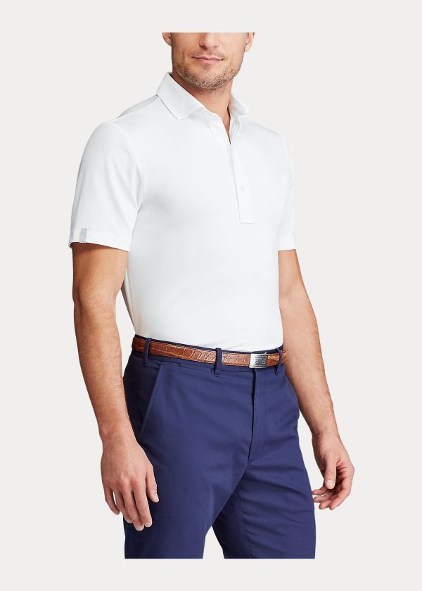 Ralph Lauren Classic Fit Tech Piqué Polo Bílé | D01eGsvR
