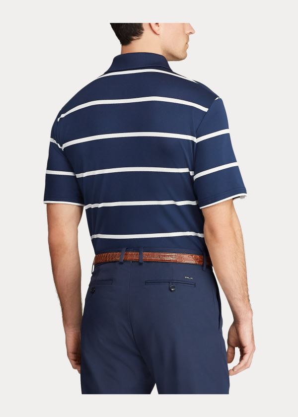 Ralph Lauren Classic Fit Tech Piqué Polo Tmavě Blankyt Bílé Proužek | qAG7VAMW