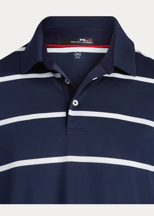 Ralph Lauren Classic Fit Tech Piqué Polo Tmavě Blankyt Bílé Proužek | qAG7VAMW