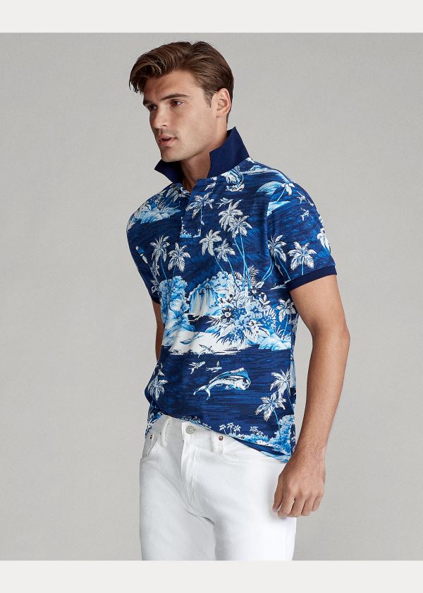 Ralph Lauren Classic Fit Tropical Mesh Polo Blankyt Viacfarebný | hN1YOzLj