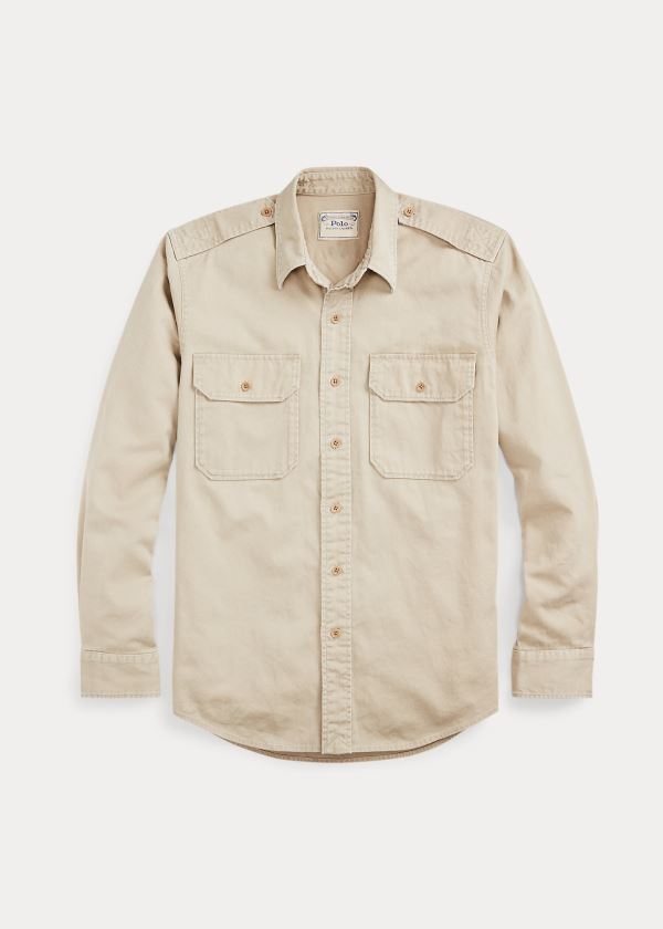 Ralph Lauren Classic Fit Twill Shirt Hnědožlutý | 6HEEKfqo