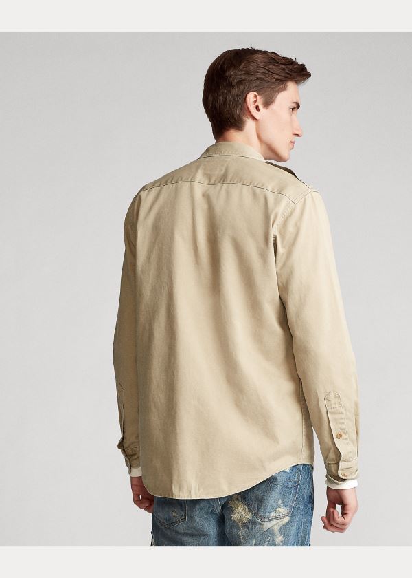 Ralph Lauren Classic Fit Twill Shirt Hnědožlutý | 6HEEKfqo