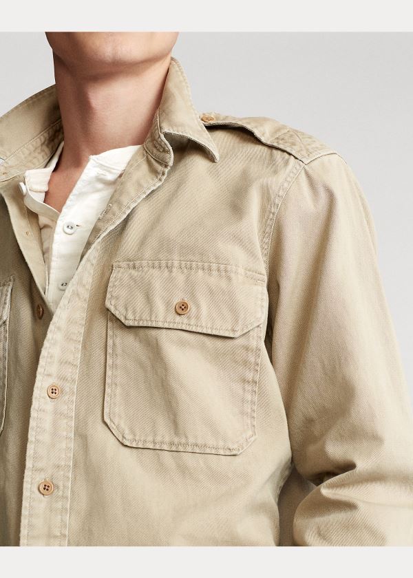 Ralph Lauren Classic Fit Twill Shirt Hnědožlutý | 6HEEKfqo
