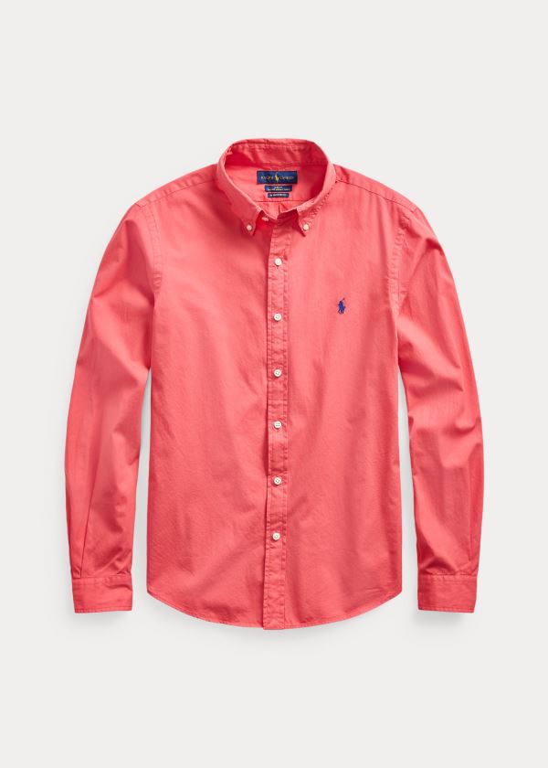 Ralph Lauren Classic Fit Twill Shirt Světle Červené | 8zTRZqty