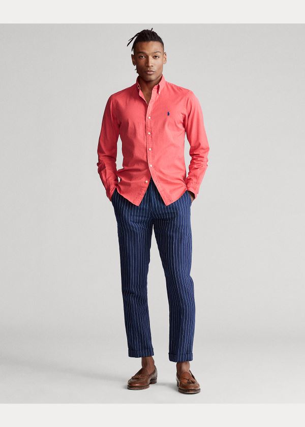 Ralph Lauren Classic Fit Twill Shirt Světle Červené | 8zTRZqty