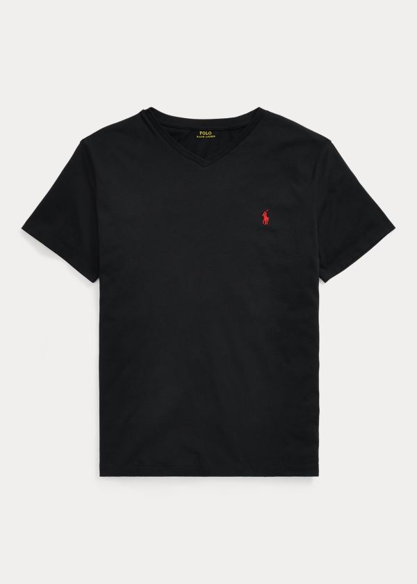 Ralph Lauren Classic Fit V-Neck T-Shirt Černé | 5XSYLxFj