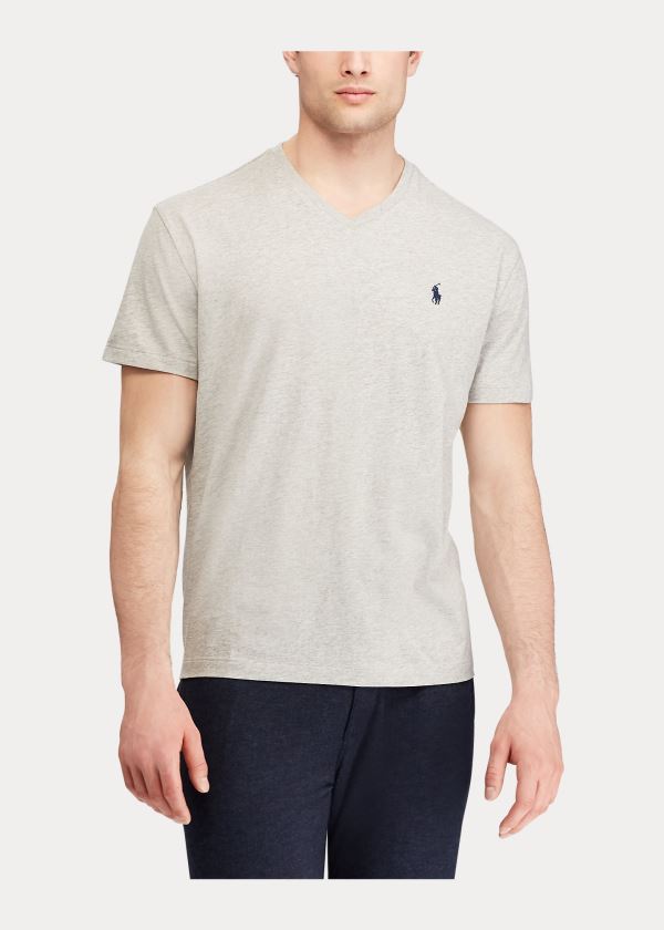Ralph Lauren Classic Fit V-Neck T-Shirt Šedé | RJLNQAJl