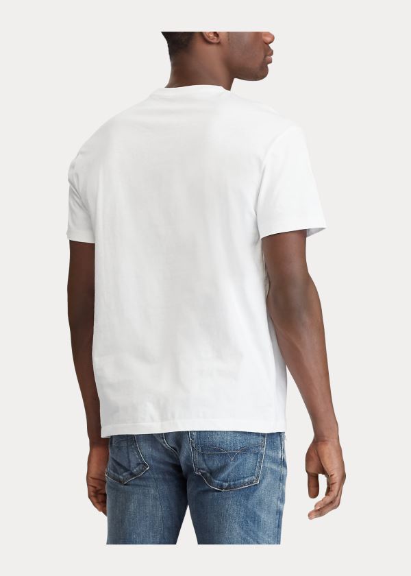Ralph Lauren Classic Fit V-Neck T-Shirt Bílé | fxQA9JHX