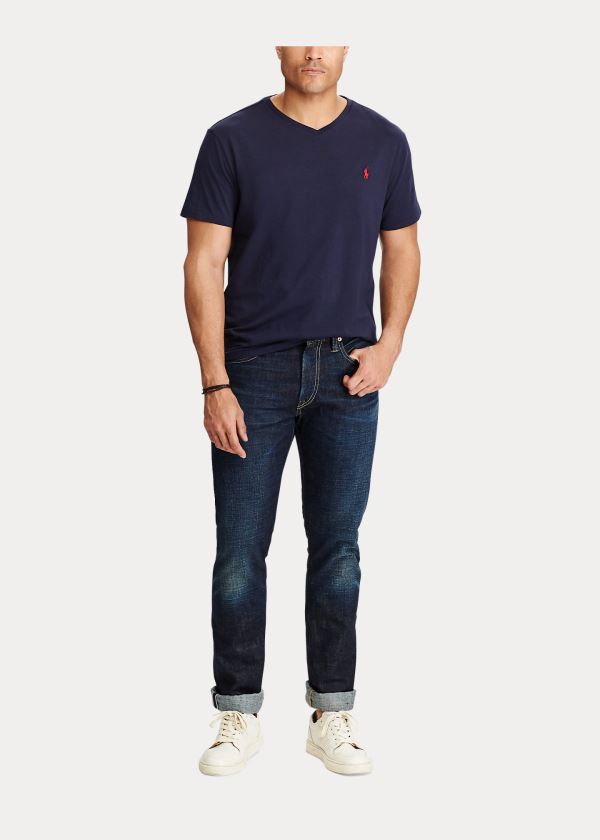 Ralph Lauren Classic Fit V-Neck T-Shirt Černé | r3u2n3rw