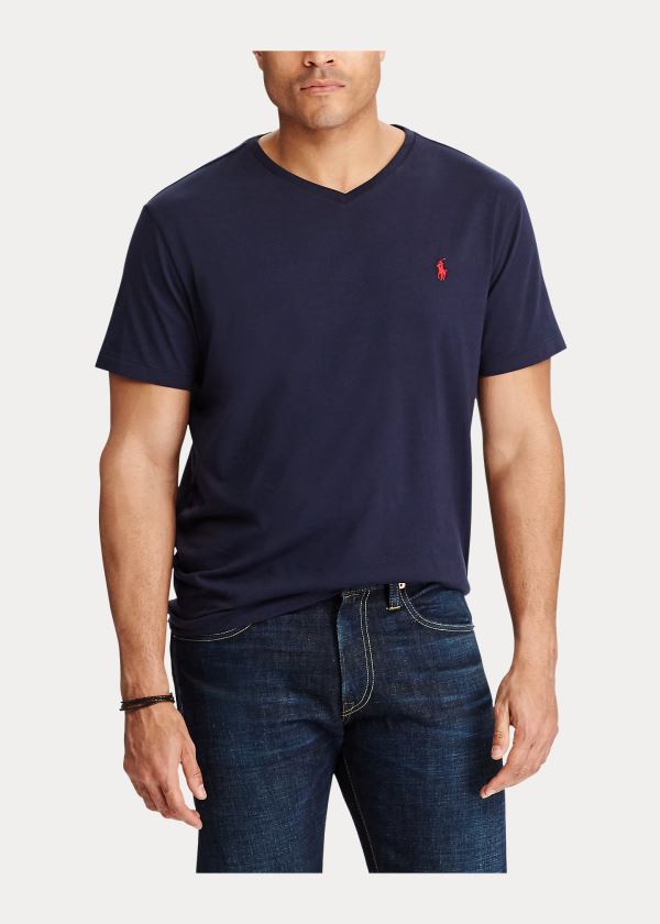 Ralph Lauren Classic Fit V-Neck T-Shirt Černé | r3u2n3rw
