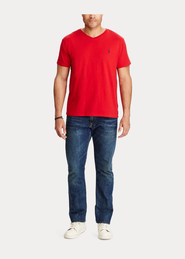 Ralph Lauren Classic Fit V-Neck T-Shirt Červené | xHr86eKf