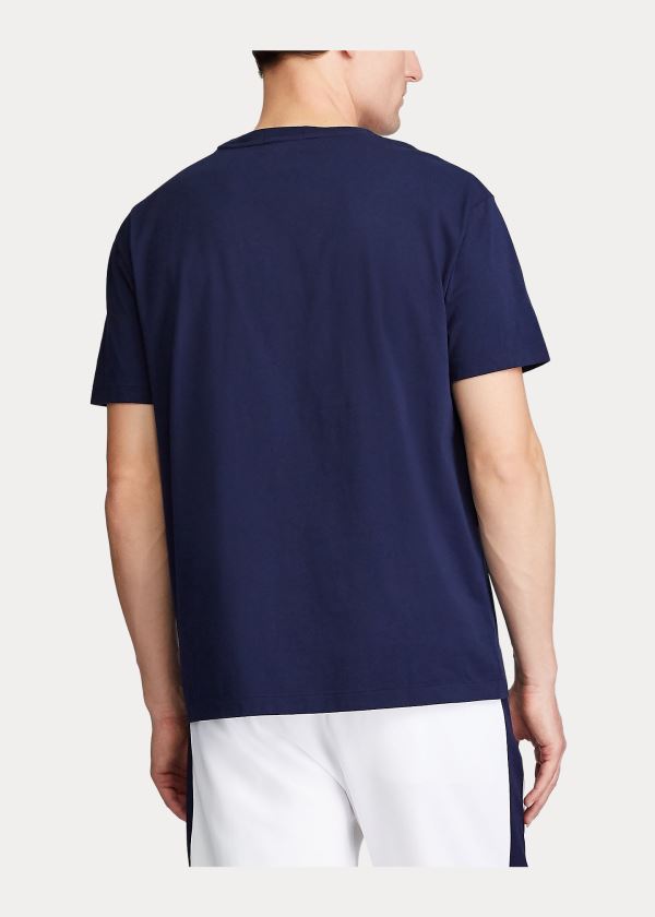 Ralph Lauren Classic Fit Závodní T-Shirt Tmavě Blankyt | riJBPepr