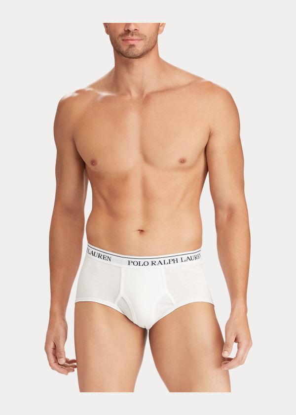 Ralph Lauren Classic Mid-Rise Brief 2-Pack Bílé | mn0lTren