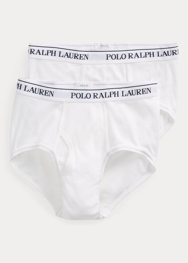 Ralph Lauren Classic Mid-Rise Brief 2-Pack Bílé | mn0lTren