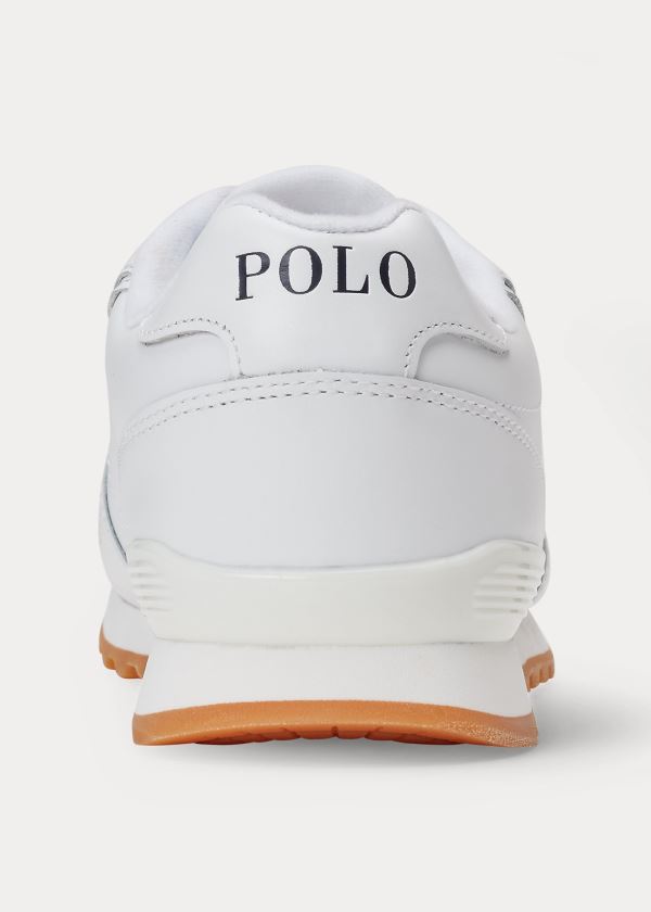 Ralph Lauren Classic Runner Læder Sneakers Bílé | 5awgpnnF