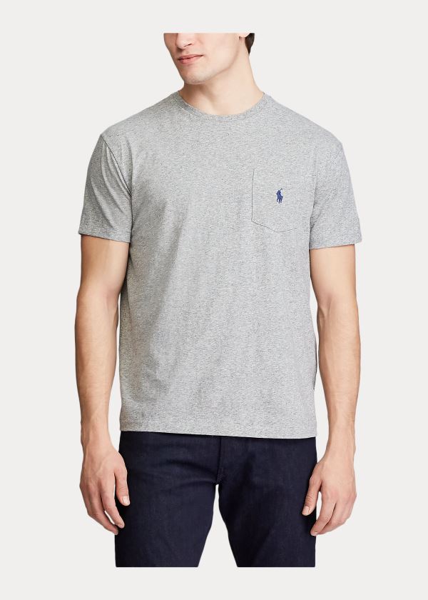 Ralph Lauren Classic Slub Pocket T-Shirt Šedé | 5nj3aKLX