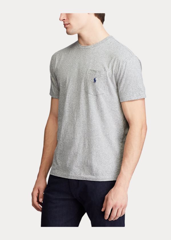 Ralph Lauren Classic Slub Pocket T-Shirt Šedé | 5nj3aKLX