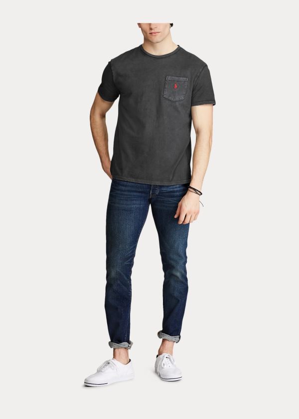 Ralph Lauren Classic Slub Pocket T-Shirt Černé | 7gixgaT6