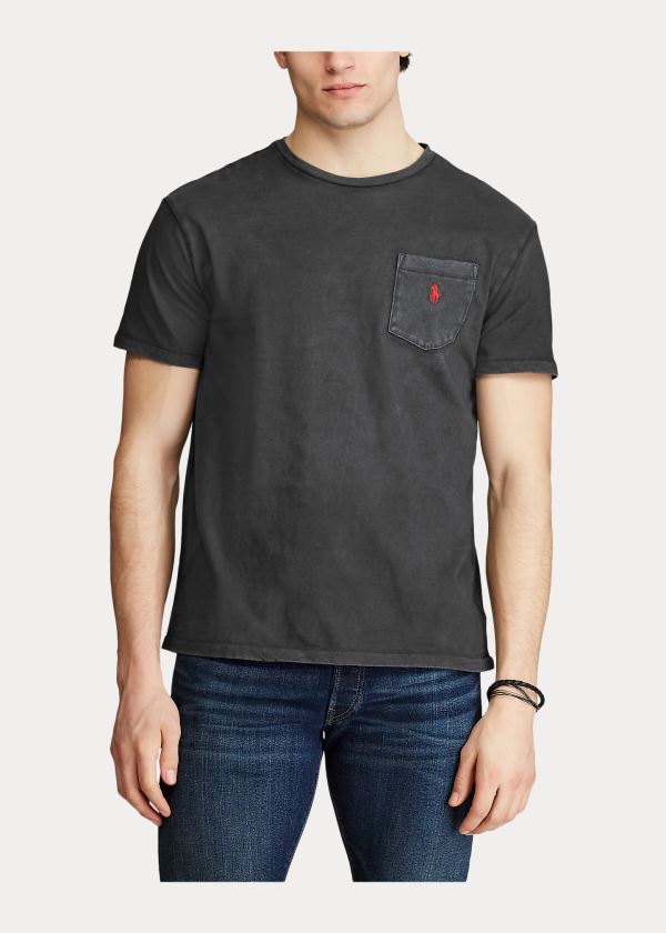 Ralph Lauren Classic Slub Pocket T-Shirt Černé | 7gixgaT6