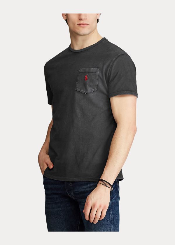 Ralph Lauren Classic Slub Pocket T-Shirt Černé | 7gixgaT6