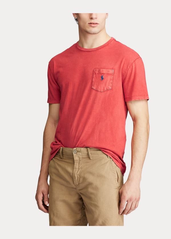 Ralph Lauren Classic Slub Pocket T-Shirt Oranžové | FdIG6wbZ