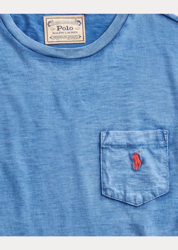 Ralph Lauren Classic Slub Pocket T-Shirt Královská Modrá Blankyt | eDKnVHfm