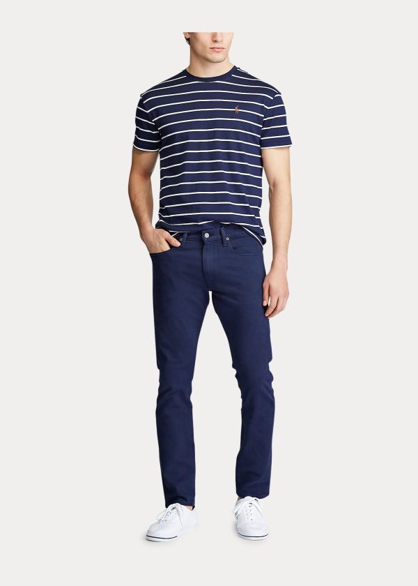 Ralph Lauren Classic Soft Bavlněné T-Shirt Tmavě Blankyt Bílé | 5GC66AmM