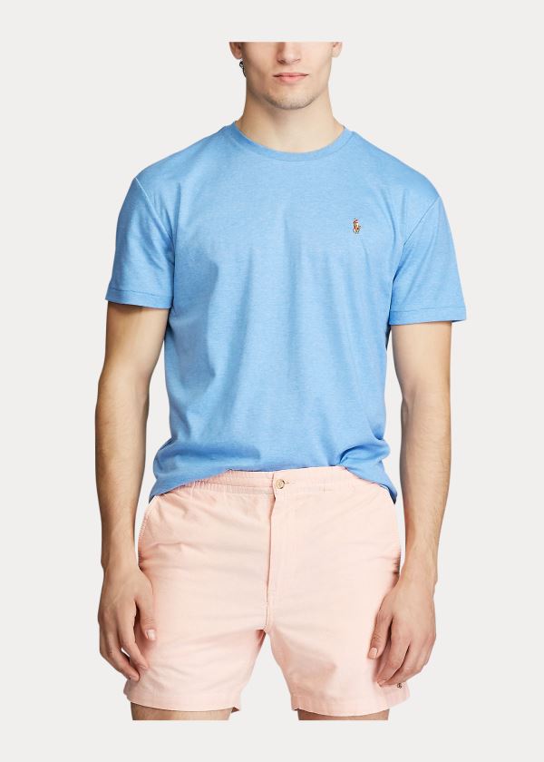 Ralph Lauren Classic Soft Bavlněné T-Shirt Královská Modrá Blankyt | K8NHl48Z