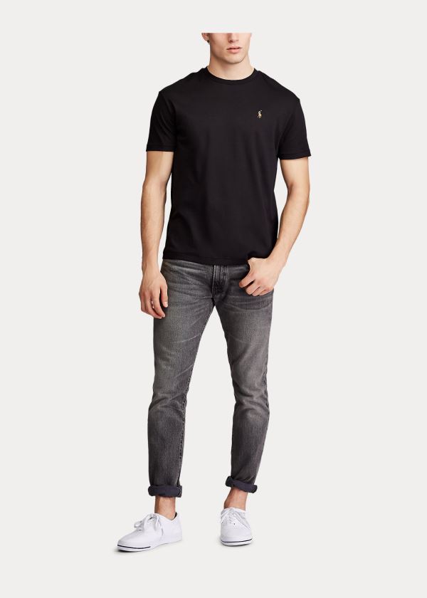 Ralph Lauren Classic Soft Bavlněné T-Shirt Černé | p696jprr