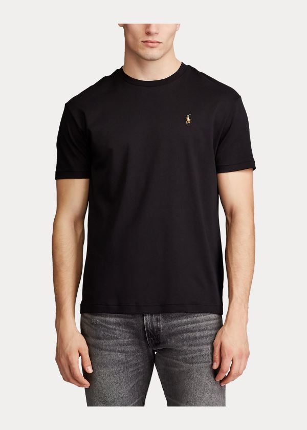 Ralph Lauren Classic Soft Bavlněné T-Shirt Černé | p696jprr