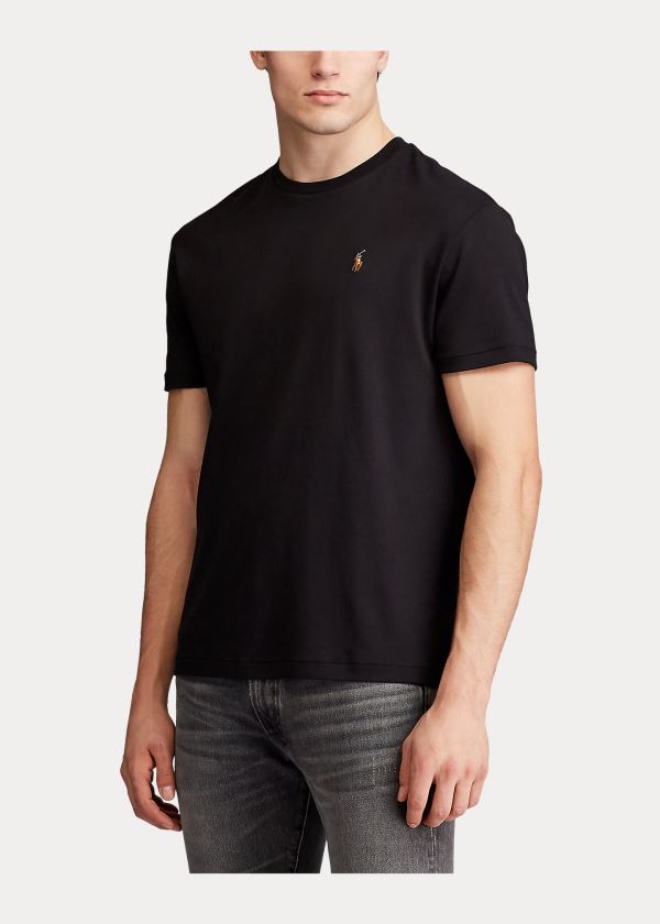 Ralph Lauren Classic Soft Bavlněné T-Shirt Černé | p696jprr