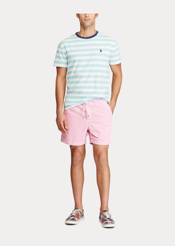 Ralph Lauren Classic Striped Jersey T-Shirt Zelene Bílé | bpY9OhwC
