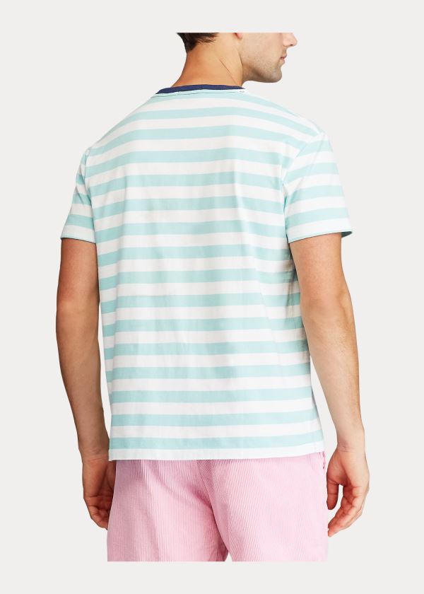Ralph Lauren Classic Striped Jersey T-Shirt Zelene Bílé | bpY9OhwC