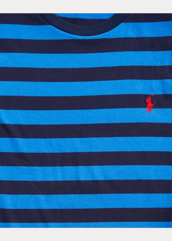 Ralph Lauren Classic Striped Jersey T-Shirt Blankyt Královská Modrá Tmavě Blankyt | nTntoN9X