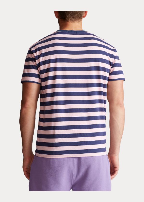 Ralph Lauren Classic Striped Jersey T-Shirt Tmavě Blankyt Růžové | zdBN0BAE