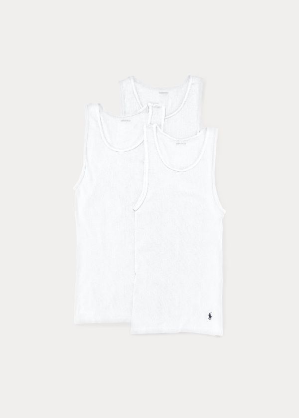 Ralph Lauren Classic Tank 3-Pack Bílé | ZPnWaimd