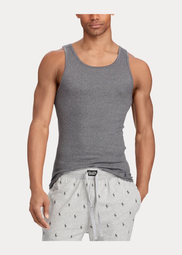 Ralph Lauren Classic Tank 3-Pack Černé Tmavě Šedé Šedé | zP8gM373