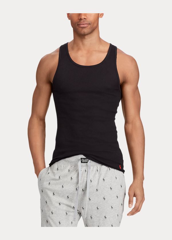 Ralph Lauren Classic Tank 3-Pack Černé Tmavě Šedé Šedé | zP8gM373