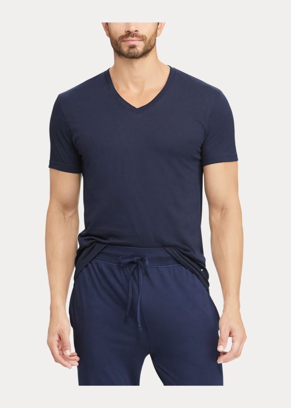 Ralph Lauren Classic V-Neck 3-Pack Blankyt Šedé Tmavě Blankyt | 53qePcpy
