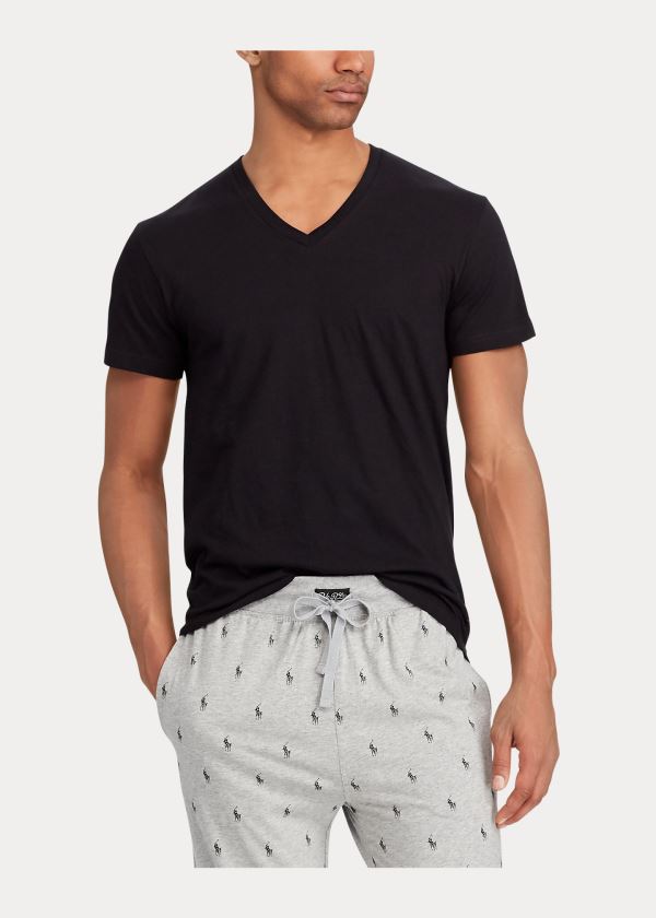 Ralph Lauren Classic V-Neck 3-Pack Černé | BWhZHeFe