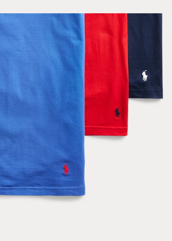 Ralph Lauren Classic Wicking Crew 3-Pack Tmavě Blankyt Červené Královská Modrá Blankyt | fd90SLr8