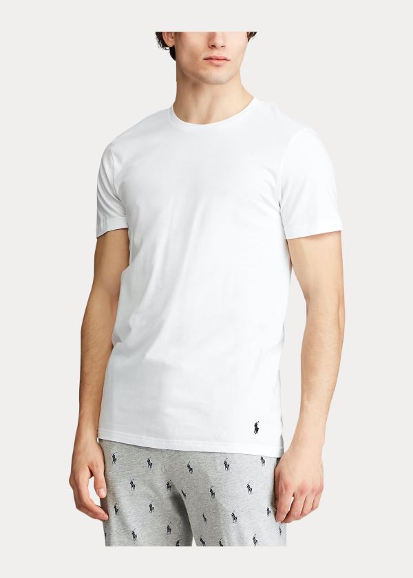 Ralph Lauren Classic Wicking Crew 5-Pack Bílé Tmavě Blankyt | cVDUIvRJ