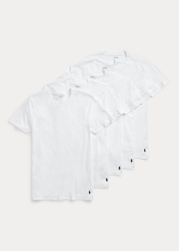 Ralph Lauren Classic Wicking Crew 5-Pack Bílé Tmavě Blankyt | cVDUIvRJ