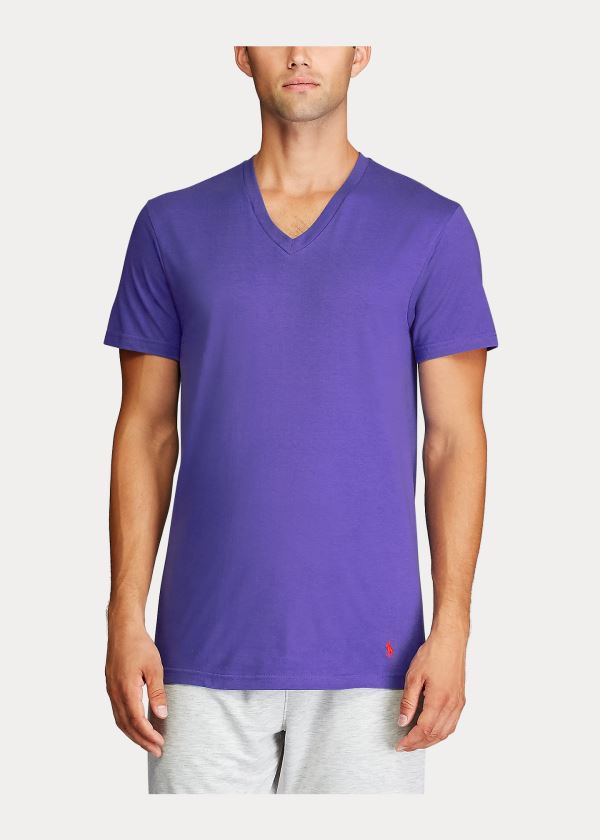 Ralph Lauren Classic Wicking V-Neck 3-Pack Tmavě Blankyt Červené Královská Modrá Blankyt | XNx1XoEV