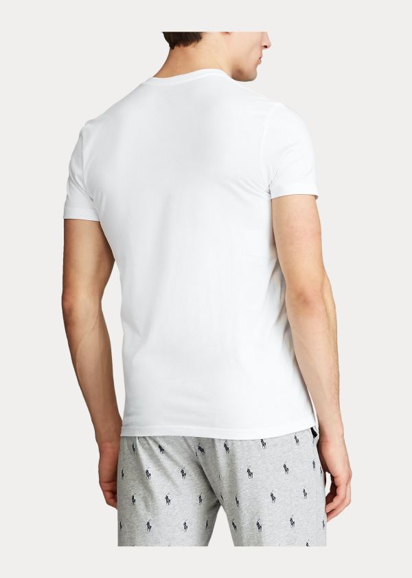 Ralph Lauren Classic Wicking V-Neck 5-Pack Bílé Tmavě Blankyt | moJ72zyC