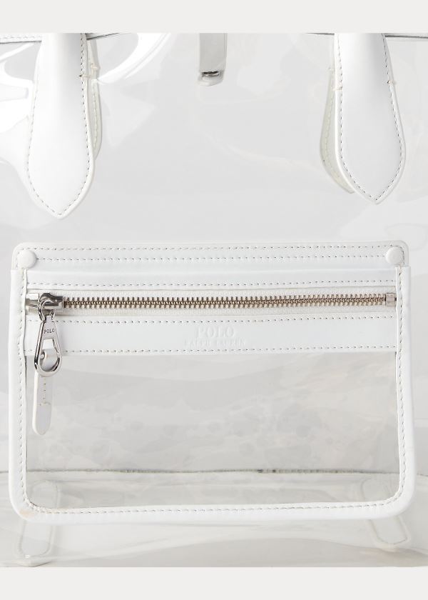 Ralph Lauren Clear Medium Bellport Tote Bílé | 8xD4BPGd